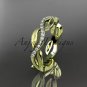 14kt yellow gold diamond leaf and vine wedding ring,engagement ring,wedding band ADLR100B