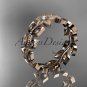 14kt rose gold diamond flower, leaf and vine wedding ring, engagement ring, wedding band ADLR161
