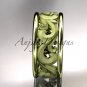 4kt yellow gold diamond leaf and vine wedding ring,engagement ring,wedding band ADLR 121