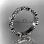 14kt white gold floral diamond wedding ring, engagement ring, wedding band ADLR122