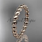 14k rose gold wedding ring,engagement ring,wedding band. ADLR34B