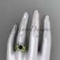 14kt yellow gold diamond leaf and vine engagement set with a Black Diamond center stone ADLR65S