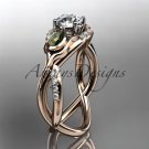 14kt rose gold diamond tulip flower wedding ring,engagement ring ADLR226