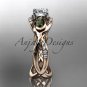 14kt rose gold diamond tulip flower wedding ring,engagement ring ADLR226