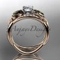 14kt rose gold diamond tulip flower wedding ring,engagement ring ADLR226