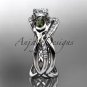 14kt white gold diamond tulip flower wedding ring,engagement set ADLR226