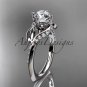 Unique platinum diamond leaf and vine wedding ring, engagement ring ADLR225