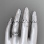 Unique 14k white gold diamond flower, leaf and vine wedding ring,engagement ring ADLR224