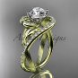 Unique 14kt yellow gold diamond leaf and vine wedding ring, engagement ring ADLR222