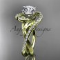 Unique 14kt yellow gold diamond leaf and vine wedding ring, engagement ring ADLR222