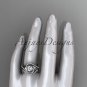 Unique platinum diamond leaf and vine wedding set, engagement set ADLR222