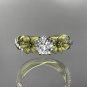 Unique 14kt yellow gold diamond flower, leaf and vine wedding ring, engagement ring ADLR221