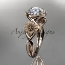 Unique 14kt rose gold diamond flower wedding ring, engagement ring ADLR219