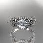 Unique platinum diamond flower wedding ring, engagement ring ADLR219