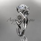 Unique 14kt white gold diamond flower wedding ring, engagement ring ADLR219