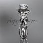 Unique platinum diamond flower, leaf and vine wedding ring, engagement ring ADLR218
