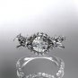 Unique platinum diamond flower, leaf and vine wedding ring, engagement ring ADLR218