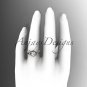 Unique 14kt rose gold diamond flower, leaf and vine wedding ring, engagement ring ADLR218