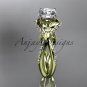 Unique 14kt yellow gold diamond flower, leaf and vine wedding ring, engagement ring ADLR218