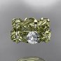 14kt yellow gold diamond floral wedding ring,engagement set ADLR216S