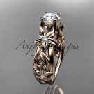 14kt rose gold diamond floral wedding ring, engagement ring ADLR216