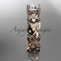 14k rose gold diamond floral leaf and vine wedding ring, engagement ring ADLR215