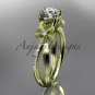 14kt yellow gold diamond leaf and vine wedding ring, engagement ring ADLR214