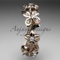 14kt rose gold diamond floral butterfly wedding ring, engagement ring, wedding band ADLR139