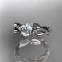 14kt white gold diamond leaf and vine wedding ring,engagement ring ADLR100A