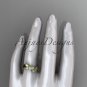 14kt yellow gold diamond leaf and vine three stone ring ADLR247