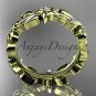 14kt yellow gold diamond leaf wedding ring,engagement ring, wedding band ADLR316