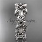 Platinum diamond leaf wedding ring,engagement ring, wedding band ADLR316