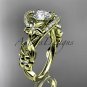 14k yellow gold flower diamond unique engagement ring ADLR211