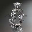Platinum diamond leaf and vine engagement ring ADLR209