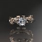 14kt rose gold diamond leaf and vine engagement ring ADLR209