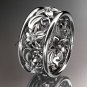 14kt white gold diamond leaf and vine wedding ring wedding band ADLR150