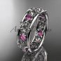 14kt white gold diamond leaf wedding ring,engagement ring, wedding band. ADLR160