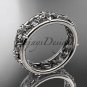 Platinum diamond leaf wedding ring,engagement ring, wedding band. ADLR160 nature inspired jewelry