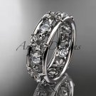 4kt white gold leaf wedding ring,engagement ring, wedding band. ADLR160 nature inspired jewelry