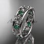 Platinum diamond leaf wedding ring, engagement ring, wedding band. ADLR160 nature inspired jewelry