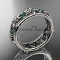 Platinum diamond leaf wedding ring, engagement ring, wedding band. ADLR160 nature inspired jewelry