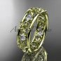14kt yellow gold diamond engagement ring, wedding band. ADLR160 nature inspired jewelry