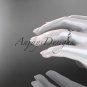 platinum diamond leaf wedding ring, engagement ring, wedding band ADLR20B
