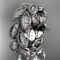 14kt white gold diamond leaf wedding ring,engagement ring,wedding band. ADLR54