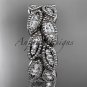 14kt white gold diamond leaf wedding ring,engagement ring,wedding band. ADLR54