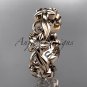 14kt rose gold diamond flower wedding ring,engagement ring,wedding band. ADLR 217
