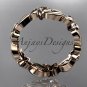 14kt rose gold diamond flower wedding ring,engagement ring,wedding band. ADLR 217
