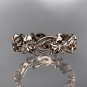 14kt rose gold diamond flower wedding ring,engagement ring,wedding band. ADLR 217