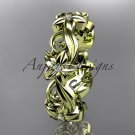 14kt yellow gold diamond flower wedding ring,engagement ring,wedding band. ADLR 217