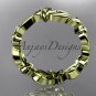 14kt yellow gold diamond flower wedding ring,engagement ring,wedding band. ADLR 217